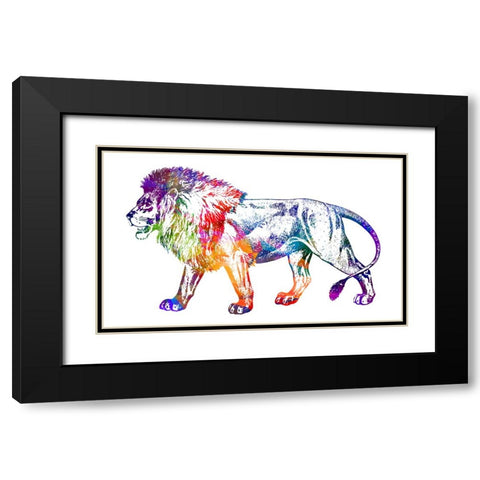 Lion Black Modern Wood Framed Art Print with Double Matting by Phillip, Jamie