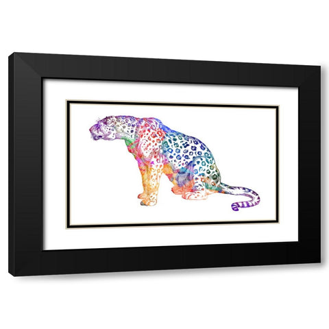 Big Cat Black Modern Wood Framed Art Print with Double Matting by Phillip, Jamie