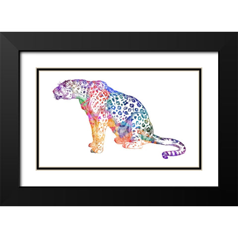 Big Cat Black Modern Wood Framed Art Print with Double Matting by Phillip, Jamie