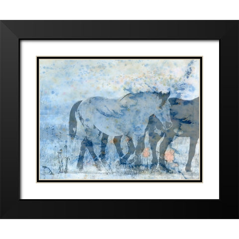 Horse Play Black Modern Wood Framed Art Print with Double Matting by Phillip, Jamie