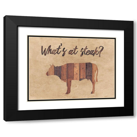 Steak Black Modern Wood Framed Art Print with Double Matting by Phillip, Jamie