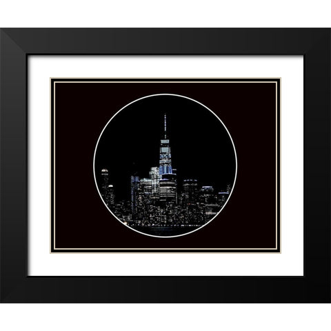 Dark New York 2 Black Modern Wood Framed Art Print with Double Matting by Phillip, Jamie