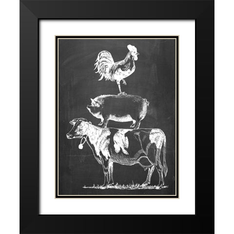 Farm Animals Black Modern Wood Framed Art Print with Double Matting by Phillip, Jamie