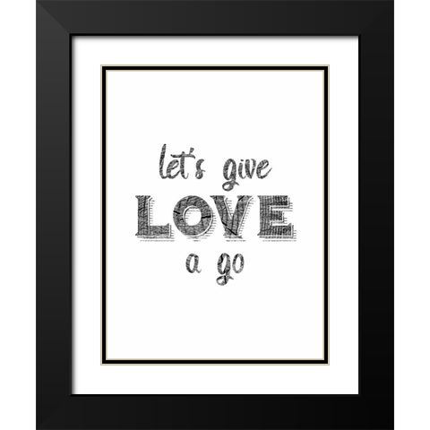 Try Love Black Modern Wood Framed Art Print with Double Matting by Phillip, Jamie