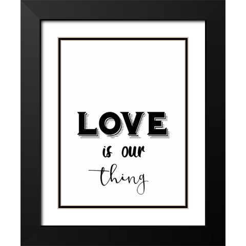 Our Love Black Modern Wood Framed Art Print with Double Matting by Phillip, Jamie