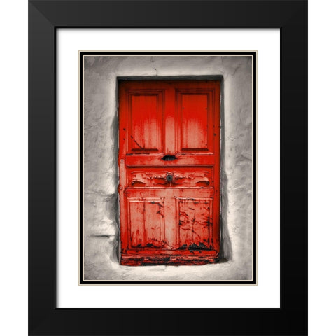 Red Cottage Black Modern Wood Framed Art Print with Double Matting by Phillip, Jamie