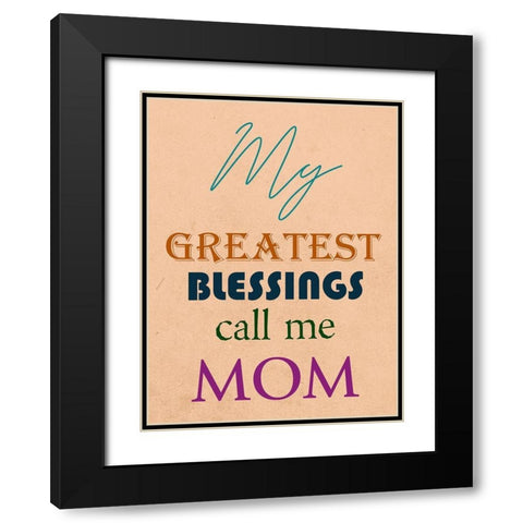 Mom Black Modern Wood Framed Art Print with Double Matting by Phillip, Jamie