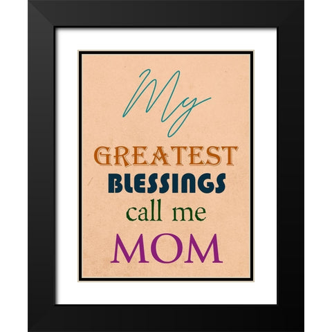 Mom Black Modern Wood Framed Art Print with Double Matting by Phillip, Jamie