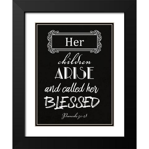 Her Children Black Modern Wood Framed Art Print with Double Matting by Phillip, Jamie