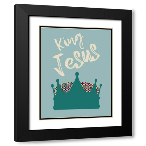 King Jesus Black Modern Wood Framed Art Print with Double Matting by Phillip, Jamie