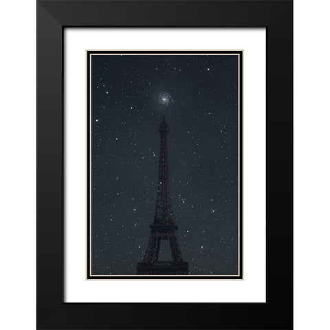 Astronomical Paris Black Modern Wood Framed Art Print with Double Matting by Phillip, Jamie