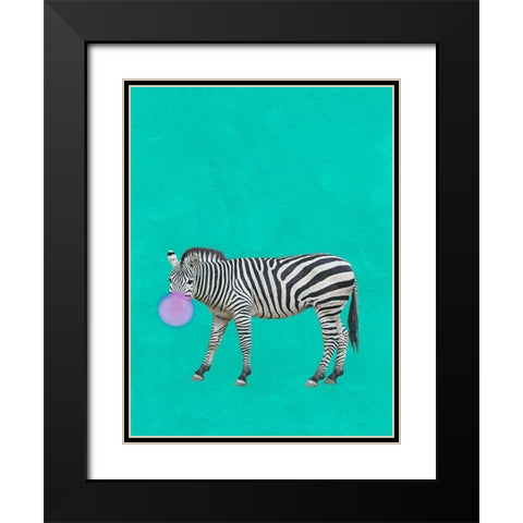 Zebra Bubble Black Modern Wood Framed Art Print with Double Matting by Phillip, Jamie