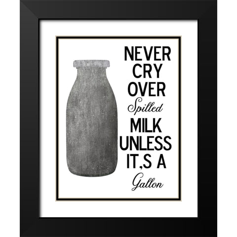 Milk Black Modern Wood Framed Art Print with Double Matting by Phillip, Jamie