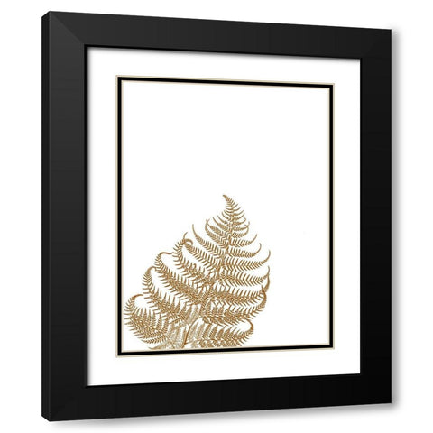 Gold Fern 3 Black Modern Wood Framed Art Print with Double Matting by Phillip, Jamie