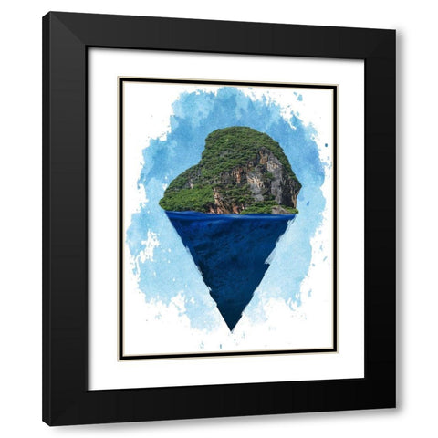 Oceans Deep Black Modern Wood Framed Art Print with Double Matting by Phillip, Jamie