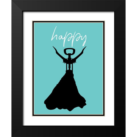 Happy Black Modern Wood Framed Art Print with Double Matting by Phillip, Jamie