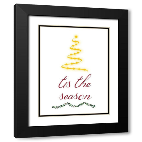Tis The Season Black Modern Wood Framed Art Print with Double Matting by Phillip, Jamie