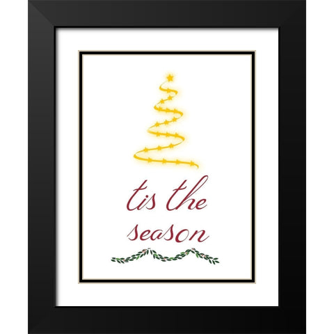 Tis The Season Black Modern Wood Framed Art Print with Double Matting by Phillip, Jamie
