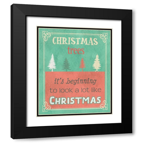 Christmas Trees Black Modern Wood Framed Art Print with Double Matting by Phillip, Jamie