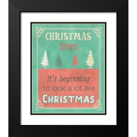 Christmas Trees Black Modern Wood Framed Art Print with Double Matting by Phillip, Jamie