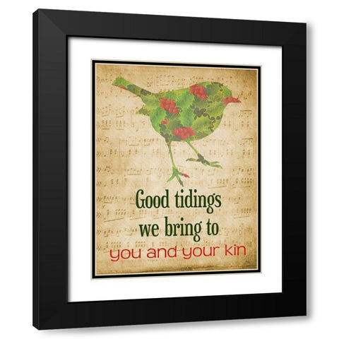 Good Tidings Black Modern Wood Framed Art Print with Double Matting by Phillip, Jamie