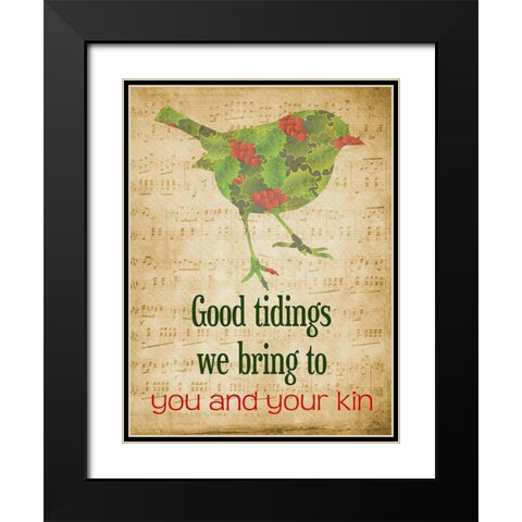 Good Tidings Black Modern Wood Framed Art Print with Double Matting by Phillip, Jamie