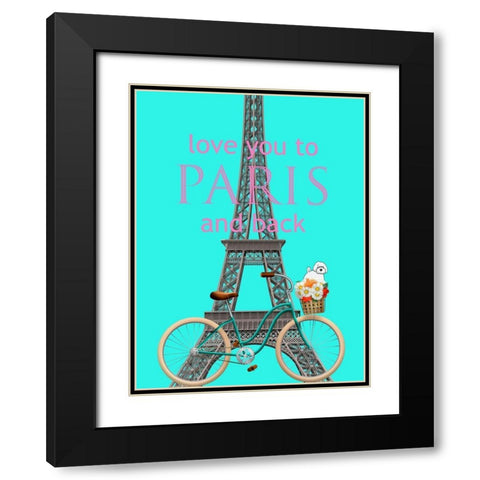Paris Love Black Modern Wood Framed Art Print with Double Matting by Phillip, Jamie