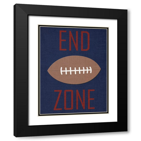 Football Black Modern Wood Framed Art Print with Double Matting by Phillip, Jamie