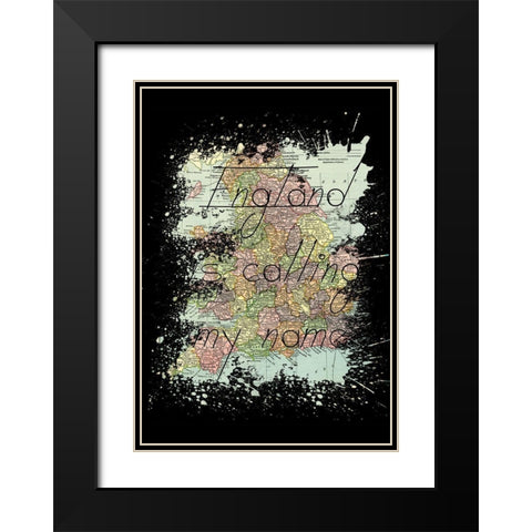 England Black Modern Wood Framed Art Print with Double Matting by Phillip, Jamie