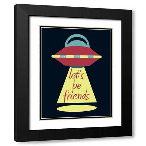 Space Friends Black Modern Wood Framed Art Print with Double Matting by Phillip, Jamie