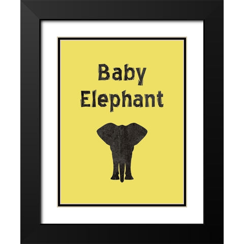 Elephant Black Modern Wood Framed Art Print with Double Matting by Phillip, Jamie