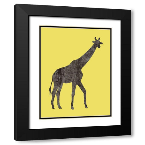 Giraffe Black Modern Wood Framed Art Print with Double Matting by Phillip, Jamie