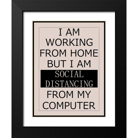 Social Distancing Black Modern Wood Framed Art Print with Double Matting by Phillip, Jamie