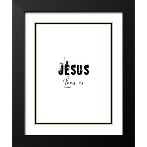Jesus Love Black Modern Wood Framed Art Print with Double Matting by Phillip, Jamie
