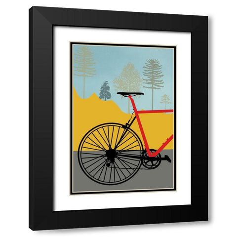 Mountain Bike Black Modern Wood Framed Art Print with Double Matting by Phillip, Jamie