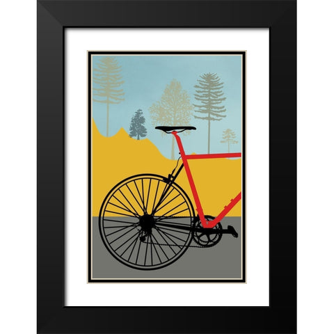 Mountain Bike Black Modern Wood Framed Art Print with Double Matting by Phillip, Jamie