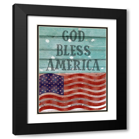 America Black Modern Wood Framed Art Print with Double Matting by Phillip, Jamie