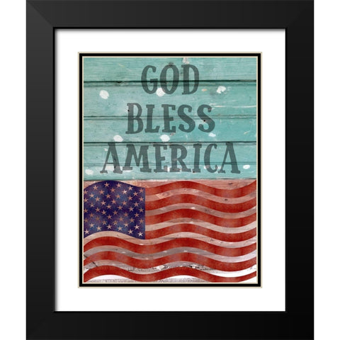 America Black Modern Wood Framed Art Print with Double Matting by Phillip, Jamie