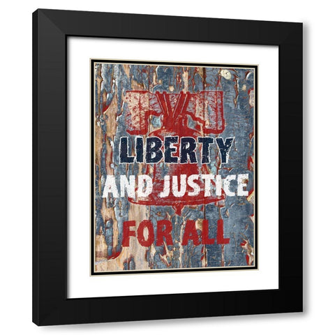 Liberty And Justice Black Modern Wood Framed Art Print with Double Matting by Phillip, Jamie