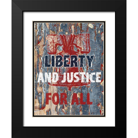 Liberty And Justice Black Modern Wood Framed Art Print with Double Matting by Phillip, Jamie
