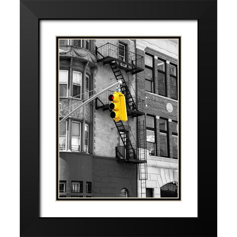 Traffic Lights Black Modern Wood Framed Art Print with Double Matting by Phillip, Jamie
