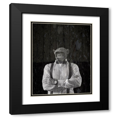 Street Monkey Black Modern Wood Framed Art Print with Double Matting by Phillip, Jamie