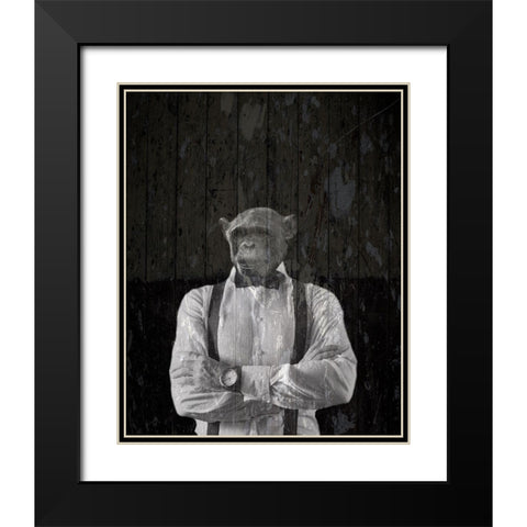 Street Monkey Black Modern Wood Framed Art Print with Double Matting by Phillip, Jamie