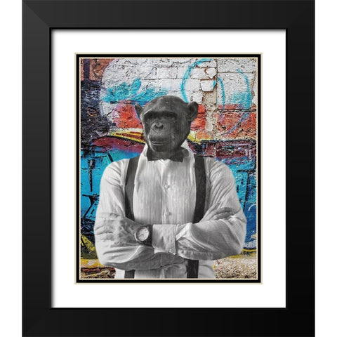 Street Monkey 2 Black Modern Wood Framed Art Print with Double Matting by Phillip, Jamie