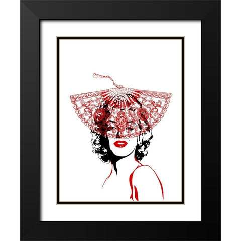 Lady In Red Black Modern Wood Framed Art Print with Double Matting by Phillip, Jamie