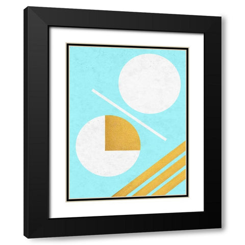 Abstract Geo 4 Black Modern Wood Framed Art Print with Double Matting by Phillip, Jamie