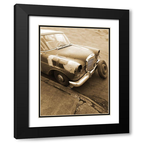Vintage Benz Car 2 Black Modern Wood Framed Art Print with Double Matting by Phillip, Jamie