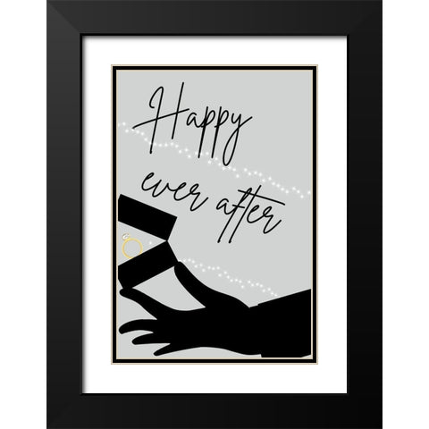 Crazy Love Black Modern Wood Framed Art Print with Double Matting by Phillip, Jamie