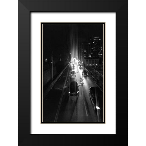 New York Cars Black Modern Wood Framed Art Print with Double Matting by Phillip, Jamie
