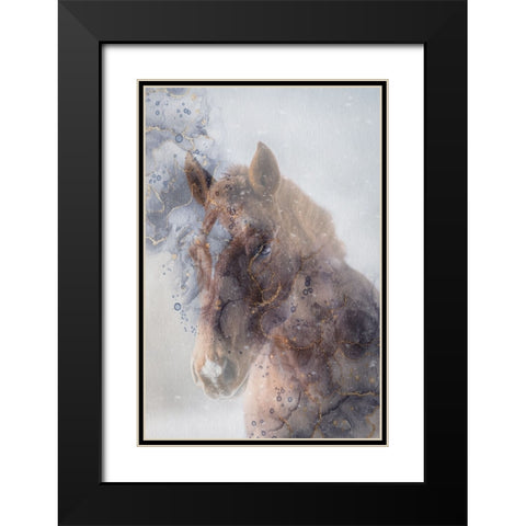 Mystic Horse Black Modern Wood Framed Art Print with Double Matting by Phillip, Jamie